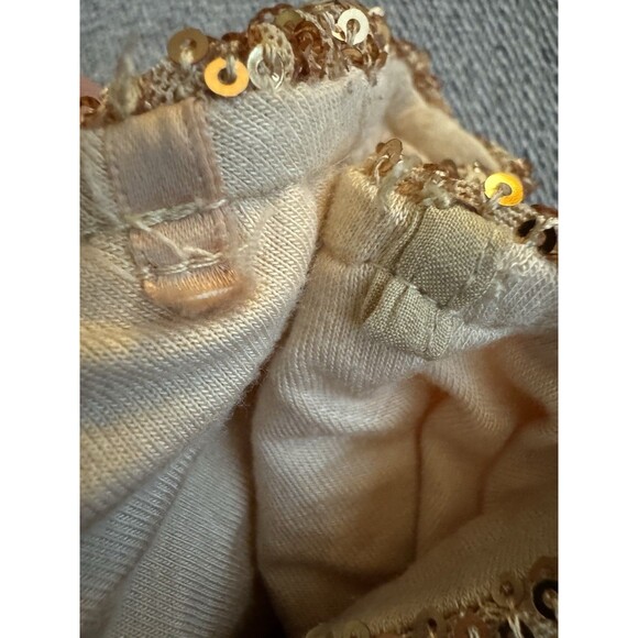Free People XS Ta Da Sequin Embellished Crop Top Gold No Straps Y2K Party Club - Picture 9 of 16